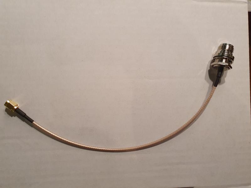 N-Female Bulkhead type 2 <> SMA 25 cm