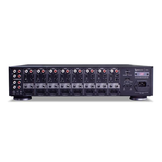 D16 - 16 Channel, 8 zone class D amplifier. 75 w/ch all channels driven.