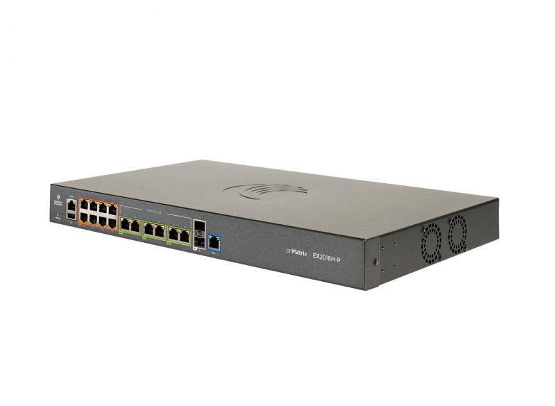 cnMatrix EX2016M-P, 14 poort 240W PoE (8x1Gbps + 6x 2.5Gbps)