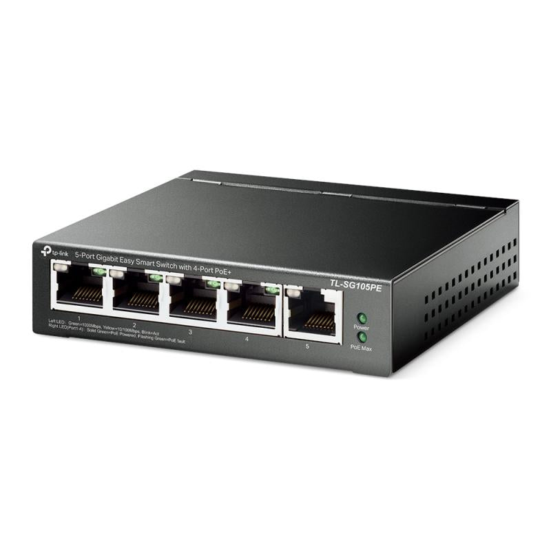 Omada TL-SG105PP - 5-poorts GbE PoE+ switch, 65W PoE budget