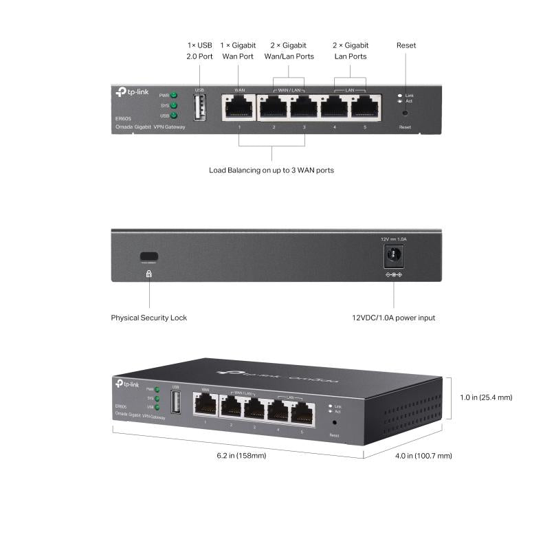 Omada ER605 - Gigabit Multi-WAN VPN-Router