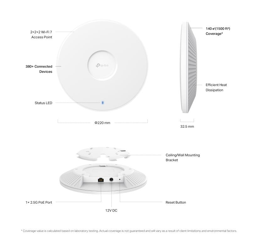 Omada EAP772 - WiFi 7, 2x2 Acces Point
