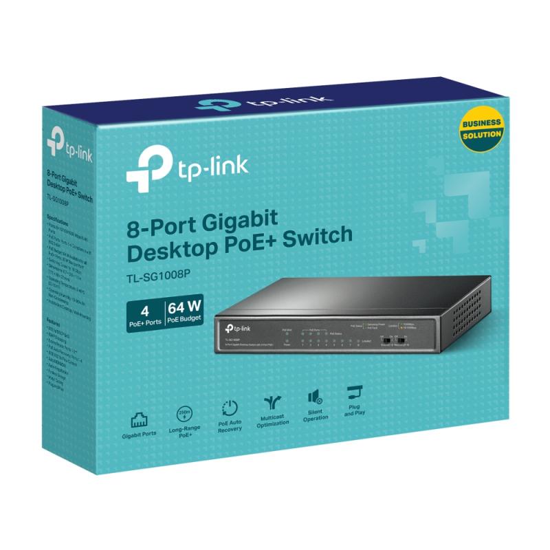 TL-SG1008P - 8-poort gigabit 802.3af PoE switch