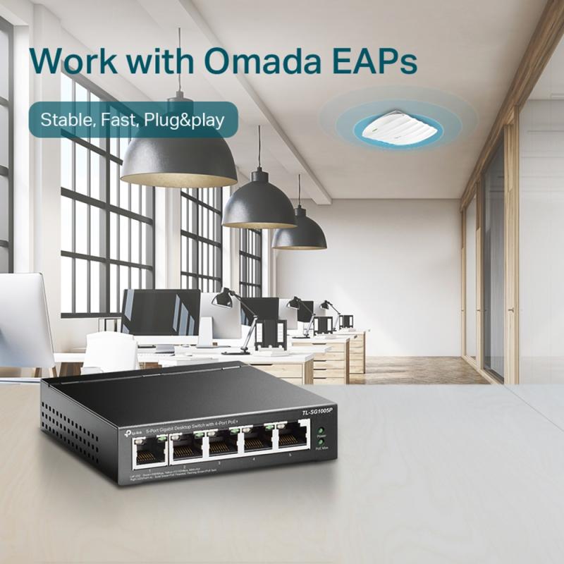 TL-SG1005P - 5-poort gigabit 802.3af PoE switch