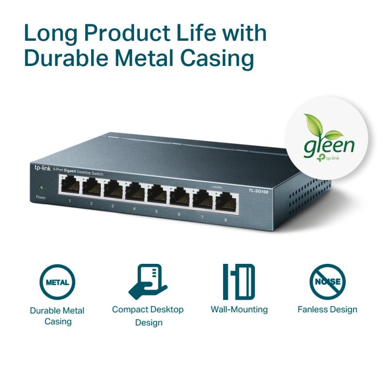 TL-SG108 - 8-poort gigabit 802.3x switch