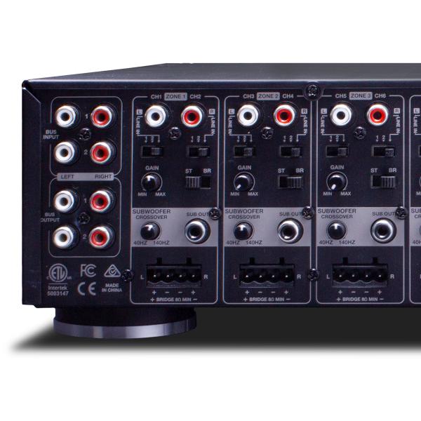 D16 - 16 Channel, 8 zone class D amplifier. 75 w/ch all channels driven.