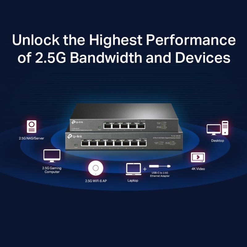 Omada TL-SG105-M2 - 5-Port 2.5G Desktop Switch