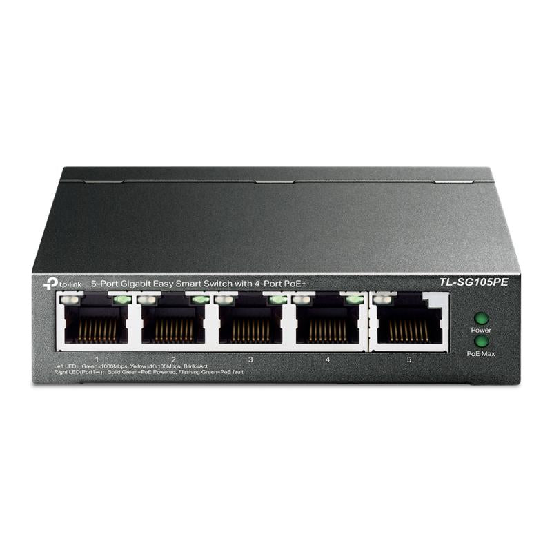 Omada TL-SG105PP - 5-poorts GbE PoE+ switch, 65W PoE budget