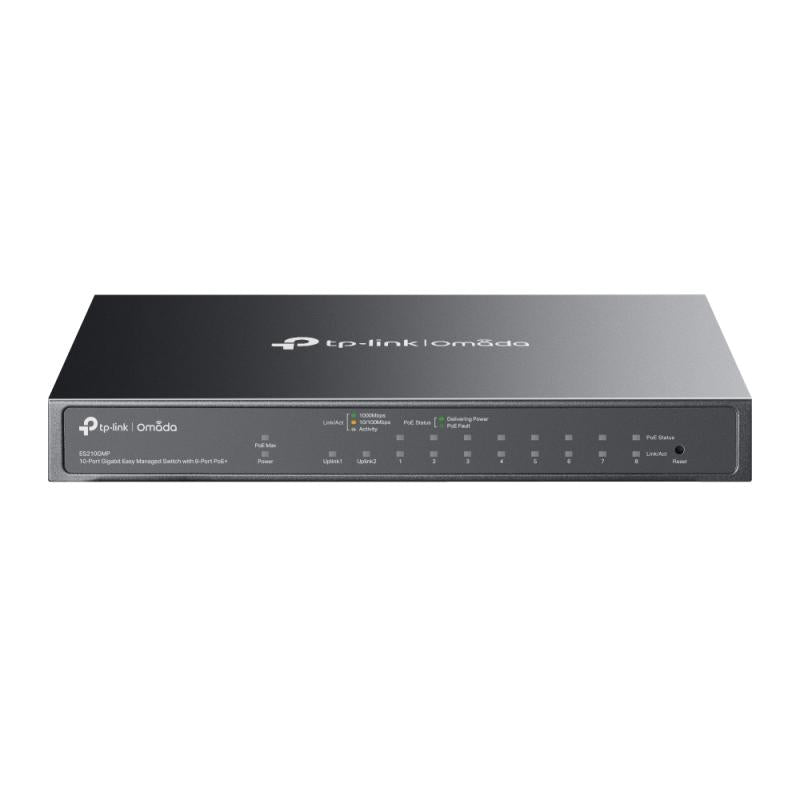 Omada ES210GMP - 10-Poorts GbE PoE+ Switch, 123W PoE budget
